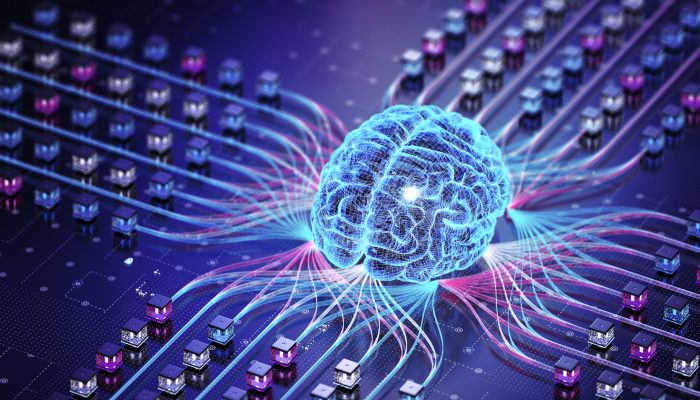 AI Neural network concepts. 3D render