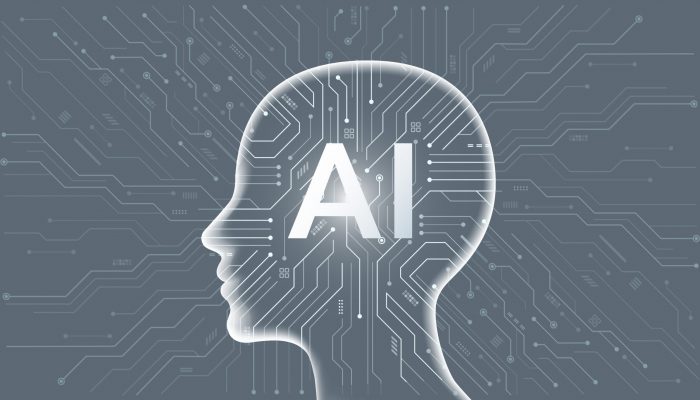 AI head side view with circuit pattern, AI digital brain, machine learning, neural network, Artificial Intelligence  concept.